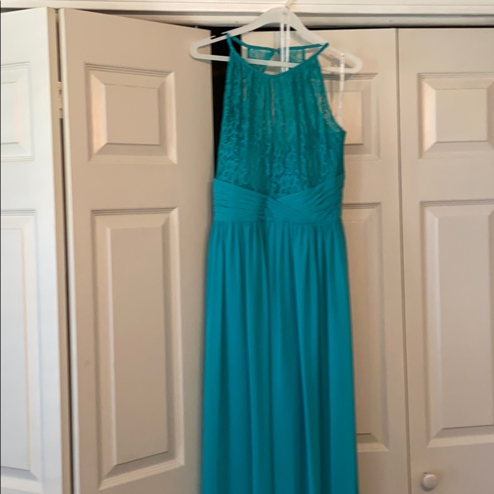 Size 12 teal bridesmaid dress.